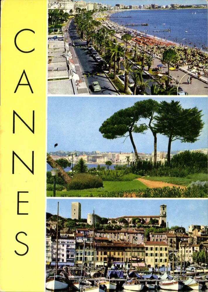 Cannes — vista panorâmica, pinha parasol e porto — Edição Art Alter, Nice - Frente