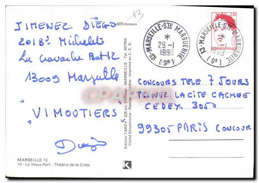 Marseille - Theater de la Criee — Ausgabe Tardy - Rückseite