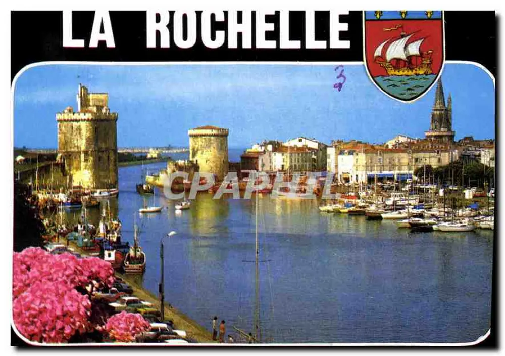 La Rochelle — vista do porto com as torres da cidadela — CPAPHIL - Frente