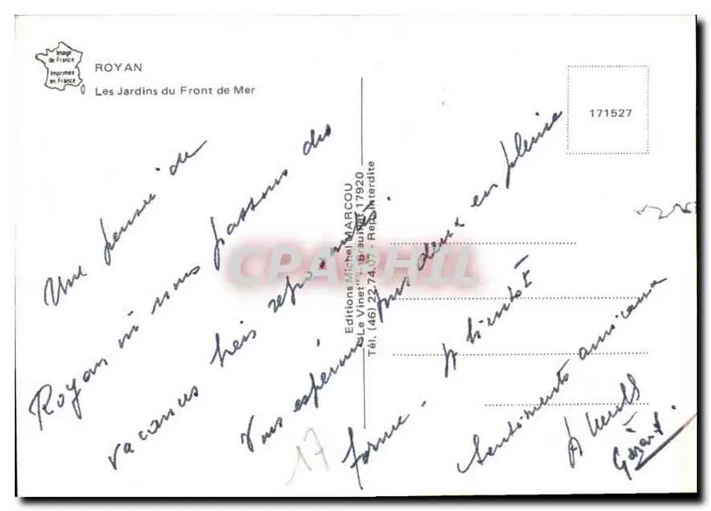 लेस जार्डिन्स डू फ्रॉंट डे मर — रॉयन — एडिशन्स मिशेल मार्को - पीछे