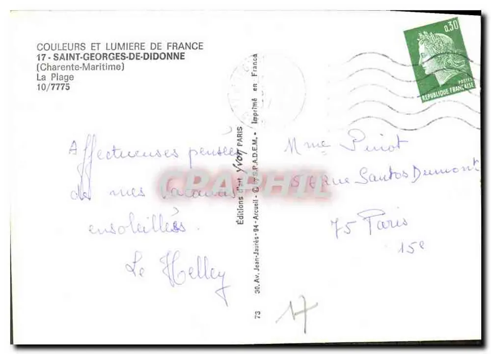 Saint-Georges-de-Didonne — praia animada — Edições Yvon - Verso