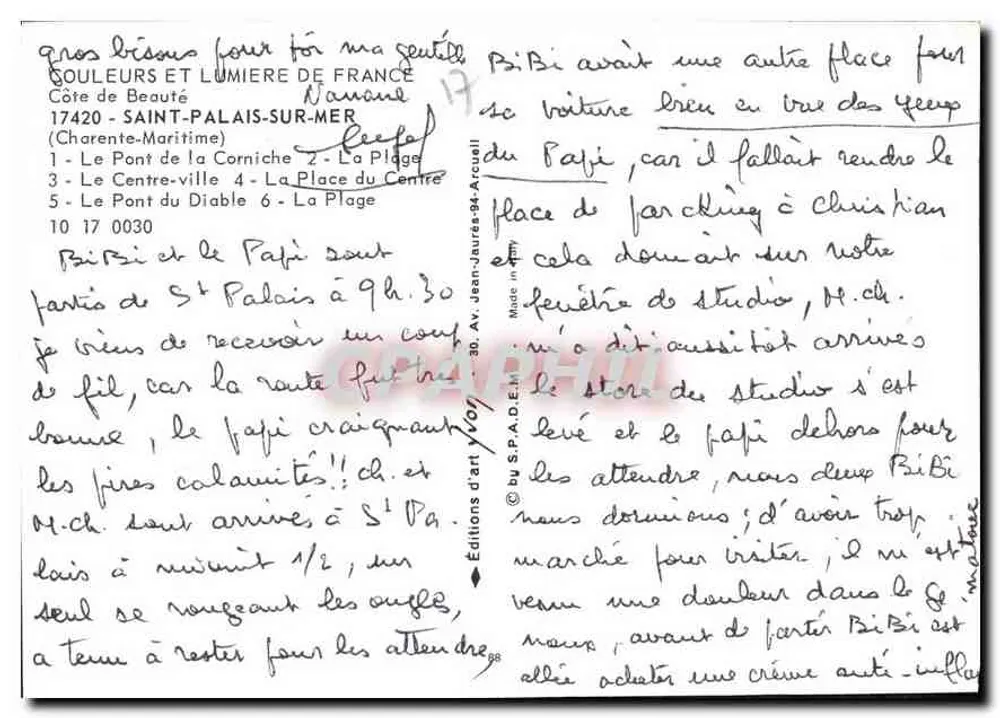 Saint-Palais-sur-Mer — Amizades de Saint-Palais-sur-Mer — Éditions d'art YVOR - Verso