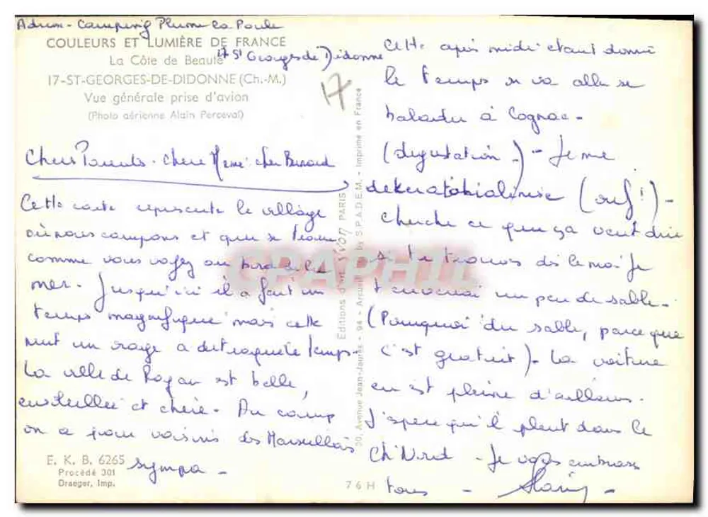 Saint-Georges-de-Didonne — Luftbild — Éditions Jean-Jaures - Rückseite
