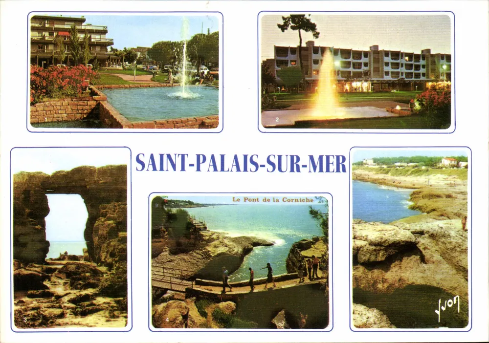 Saint-Palais-sur-Mer — Vista della Nuova Piazza, del Ponte della Corniche e del Ponte del Diavolo — Edizioni d'arte Yvon - Recto