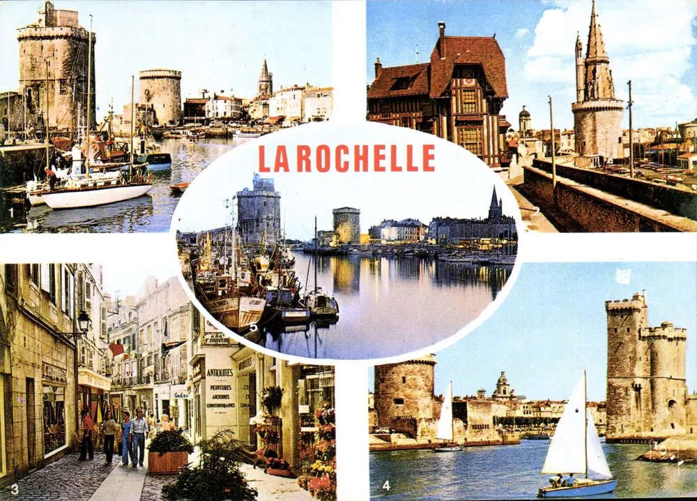 La Rochelle — vista panorâmica do porto e dos muros — Edições d'art Yvon - Frente