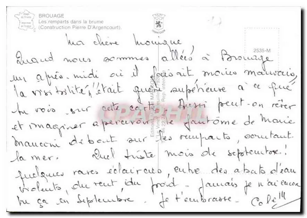 Brouage — De muren in de nevel — Uitgave Vincennes (n° 2535-M) - Achterkant