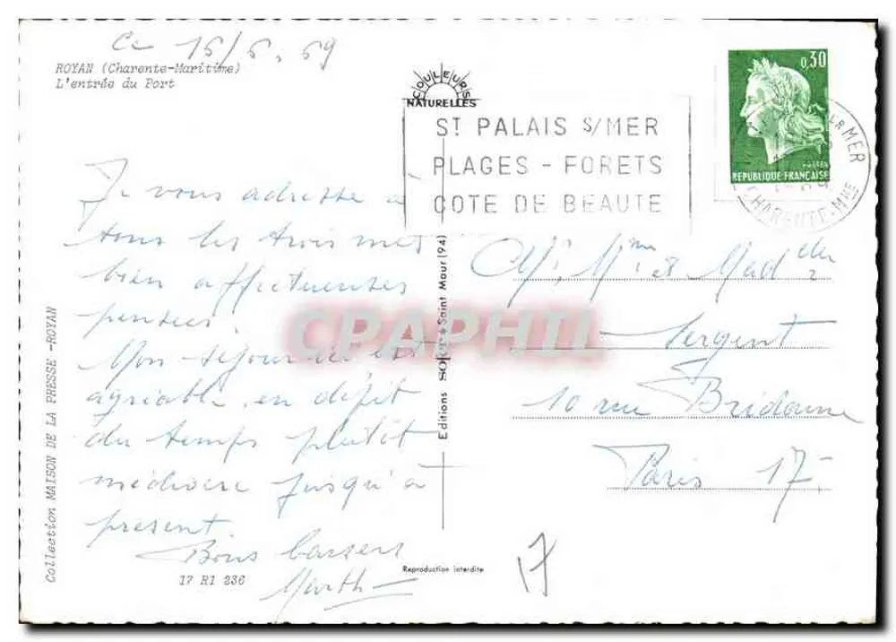 Royan (Charente-Maritime) — Der Eingang zum Hafen — Éditions Maison de la Presse - Rückseite