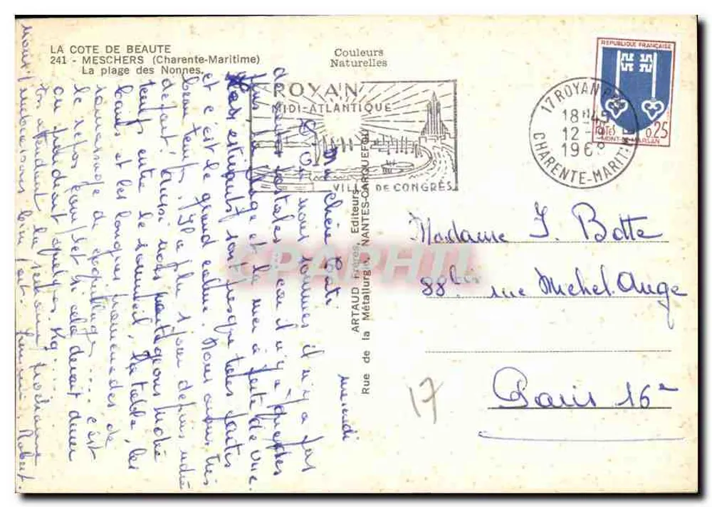 Die Strand der Nonnen — Küste der Schönheit, Meschers (Charente-Maritime) — Verlag ROXAIN - Rückseite