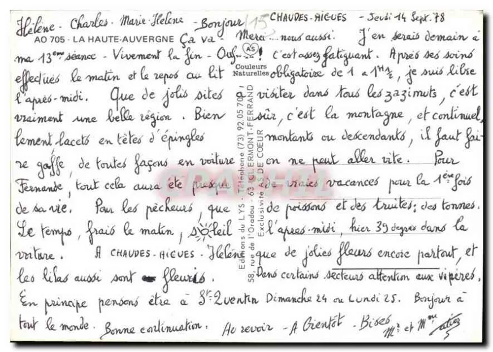 Haute-Auvergne — Val, Garabit, Le Lioran, St Flour, Chaudes-Aigues — Edições do LYS - Verso