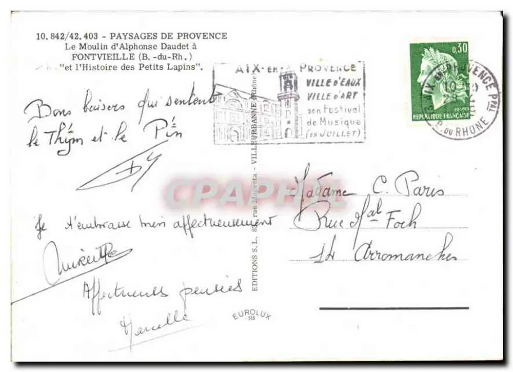 Das Mühle von Alphonse Daudet — Fontvieille (Bouches-du-Rhône) — Éditions S.L. EUROLUX - Rückseite