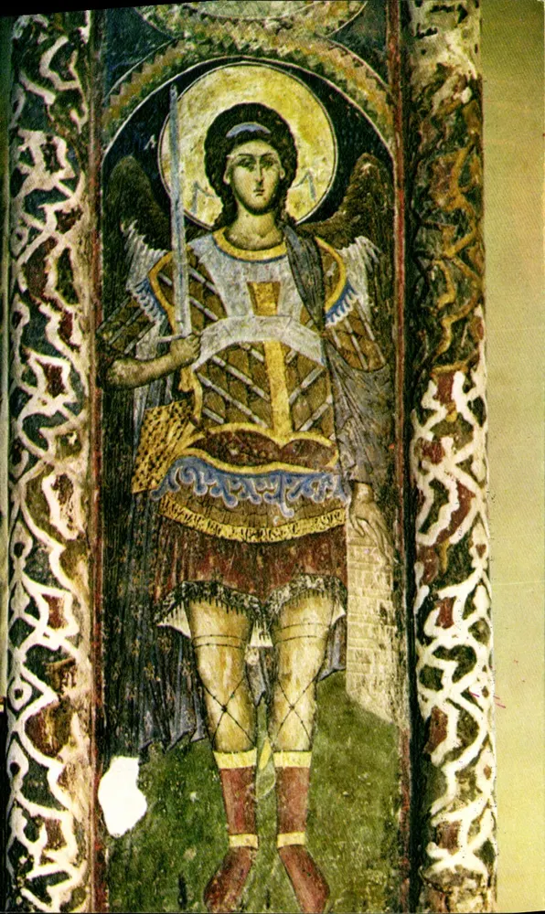 Heiliger Michael — Fresko im Kloster Manasija — Verlag Patriarhil, Belgrad - Vorderseite