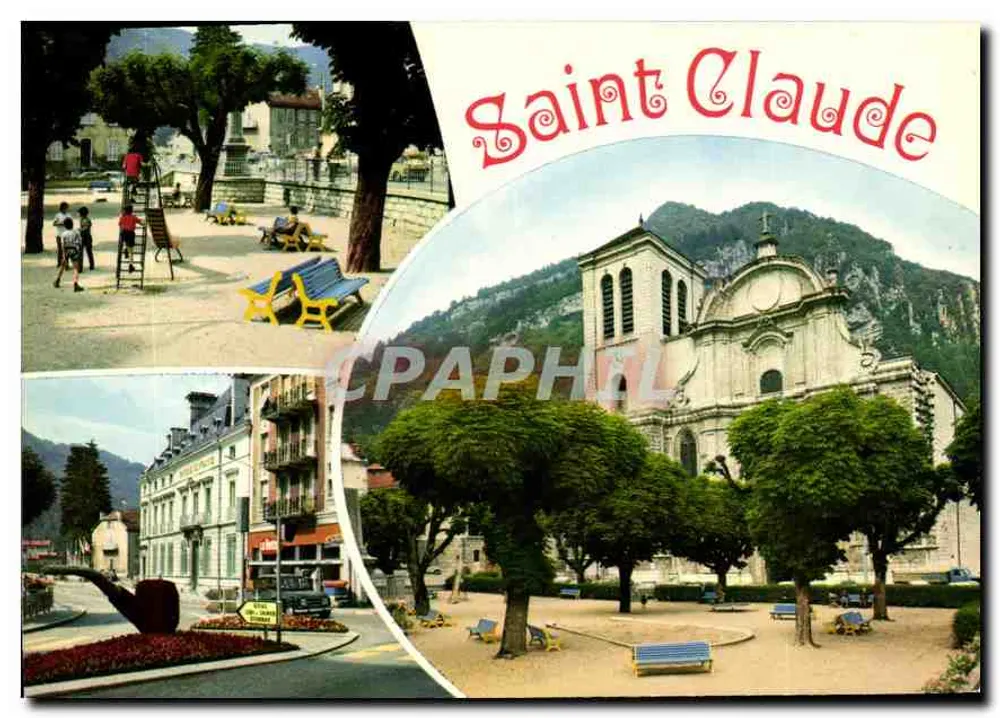 Saint Claude — visão da catedral e do parque — Éditions J. Cellards - Frente