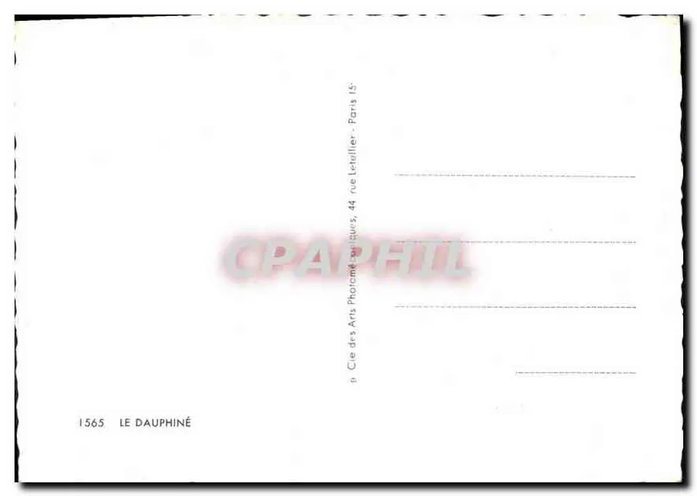 O Dauphiné — carta postal ilustrada com mapa e vignettes - Verso