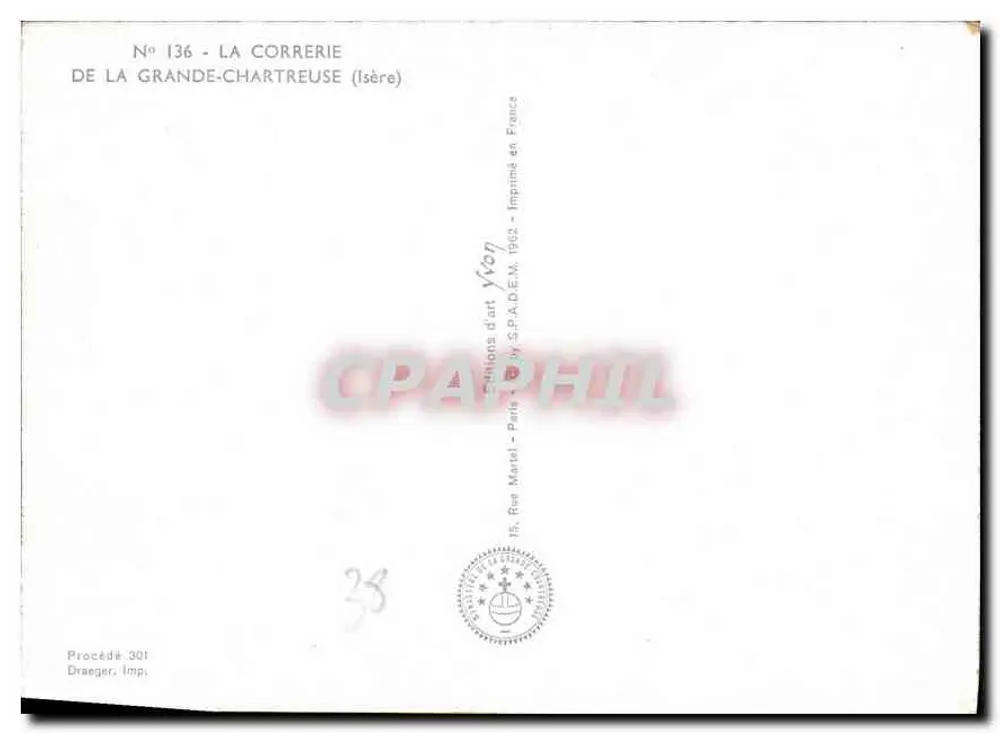 La Correrie de la Grande-Chartreuse — Isère — Éditions d'art Yvon - Verso