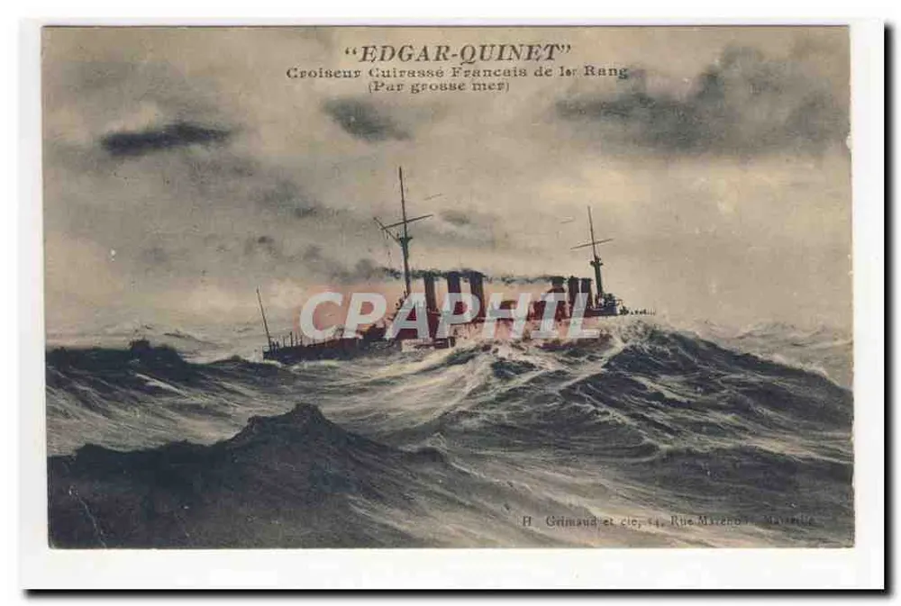 Panzerkreuzer Edgar-Quinet — Frankreich — Verlag H. Grimaud et cie, 14, rue Mirerolle, Mâcon - Vorderseite