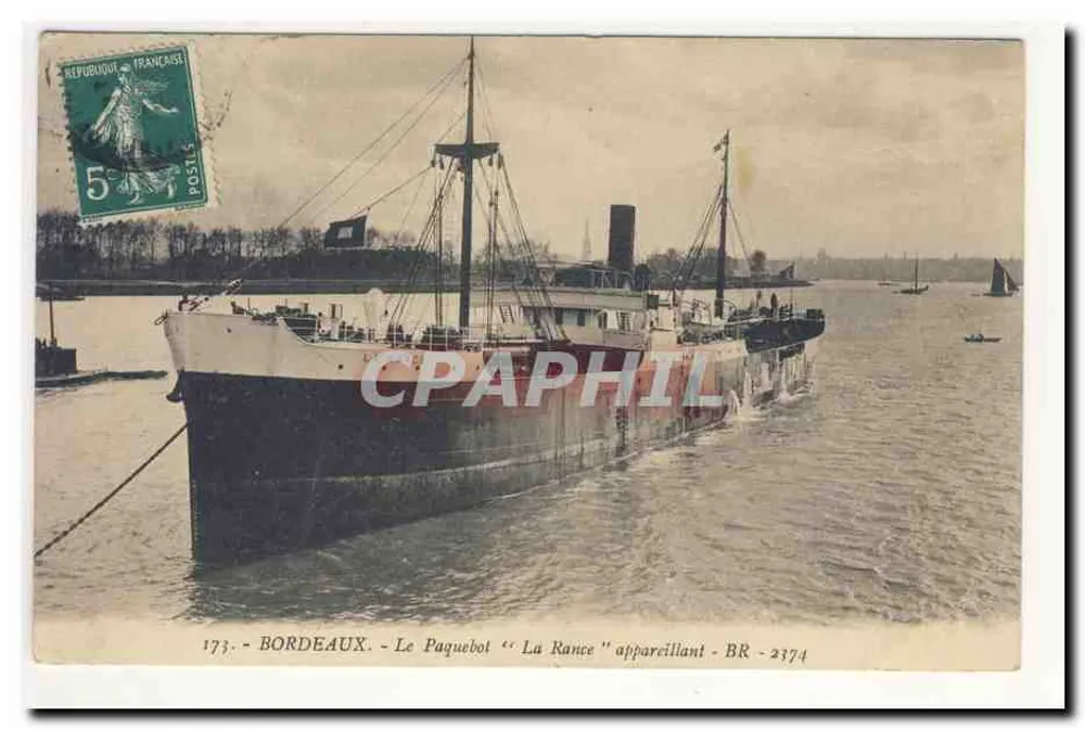 Bordeaux — Der Dampfer "La Rance" verlässt — BR - 2174 - Vorderseite