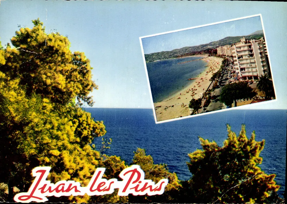 Juan-les-Pins — vista da praia e dos edifícios — Éditions Mexichrome - Frente