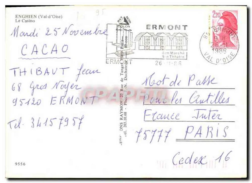Cassino Municipal — Ermont — Editor não visível - Verso