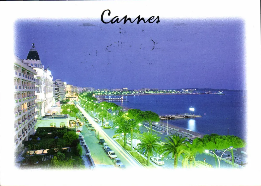 Cannes — Nachtaufnahme des Hafens — Editions AZUR RIVIERA - Vorderseite