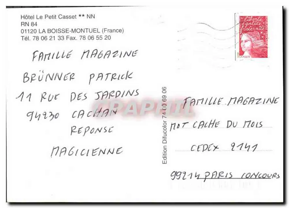 Hôtel Le Petit Casset — Verlag Difucolor, Nr. 74 10 69 06 - Rückseite