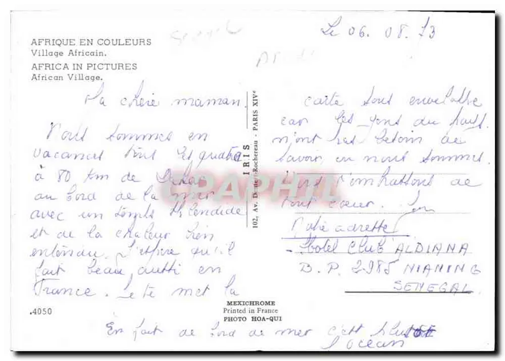Villaggio africano — Senegal — editore IRIS, serie 4050 - Verso