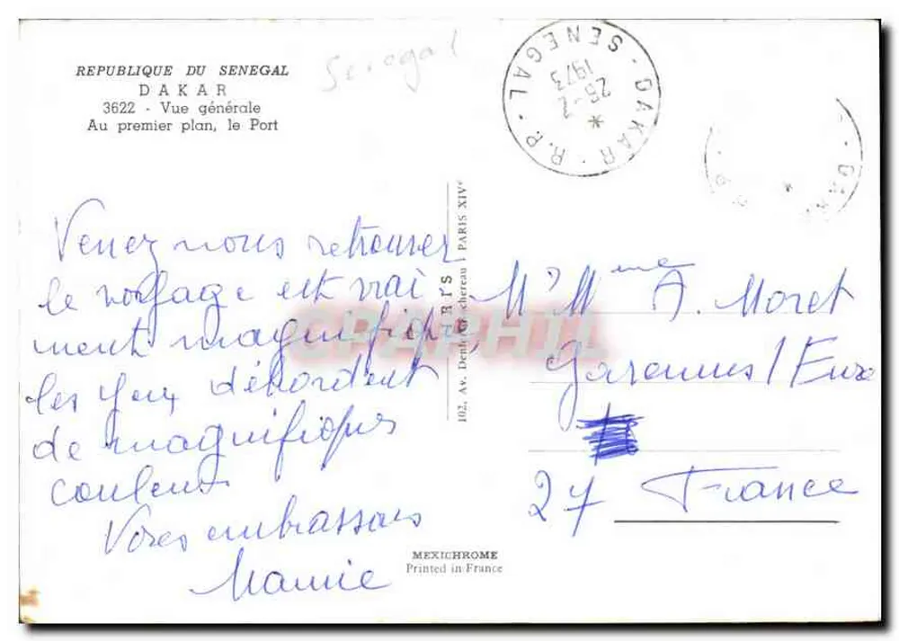 Dakar — Allgemeiner Blick, der Hafen — Mexichrome, Nr. 3622 - Rückseite