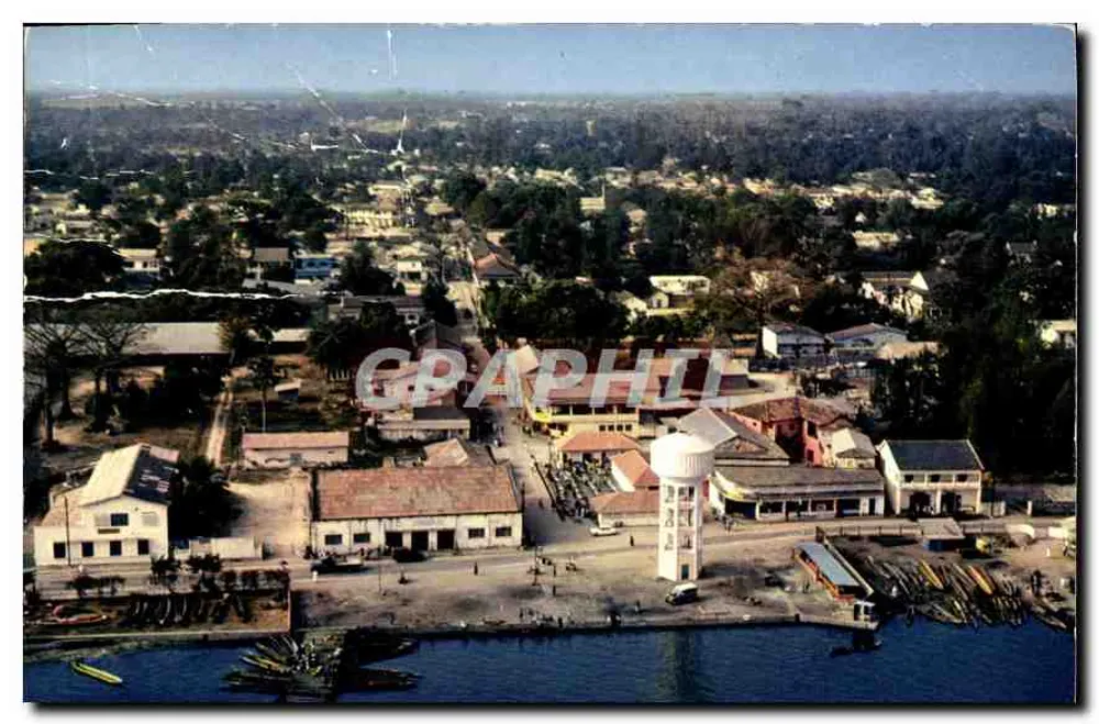 Ziguinchor — vue aérienne du port et du quartier central — éditeur Graphiti - Voorkant