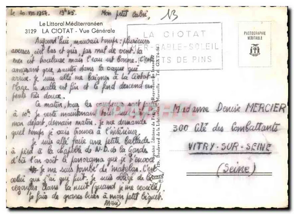 La Ciotat — Allgemeiner Blick — Rymer - Rückseite