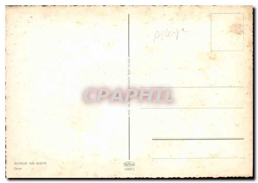 Worms am Rhein — Dom — editor C. P. A. T. 1089/2 - Verso