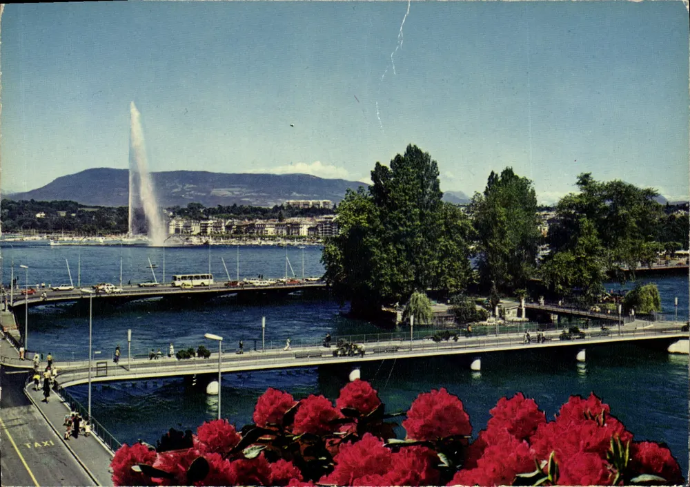 Genf — Der Pont des Bergues und die Île Rousseau — Éditions Coloris Pierre Jaeger & Fils S.A. - Vorderseite