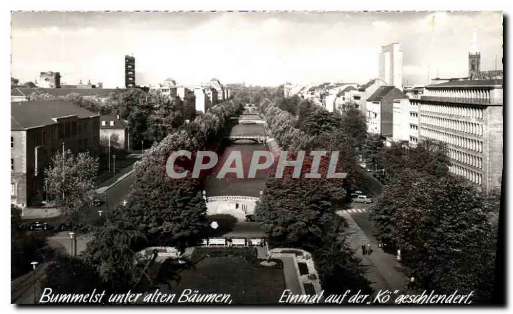Düsseldorf - Königsallee — Bummelst unter alten Bäumen, Einmal auf der Kö geschlendert — Echt-Foto Nr. 15 S - Frente