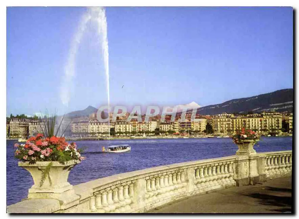 Chorro de agua y Mont-Blanc — Ginebra — Editor Lindo Color S.A. - Anverso
