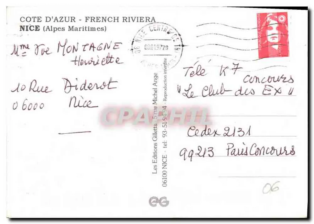 Nice — Panoramablick und nächtlicher Blick — Les Editions NICE - Rückseite