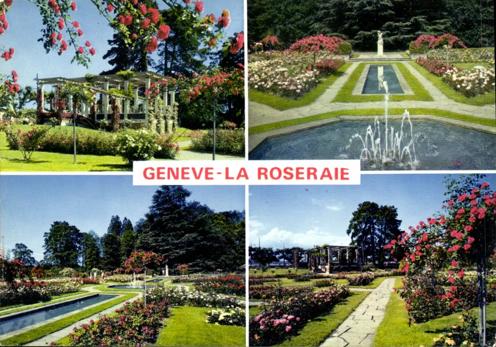Geneva-La Roseraie — Jardim de rosas e fontes — Edições Coloris - Frente