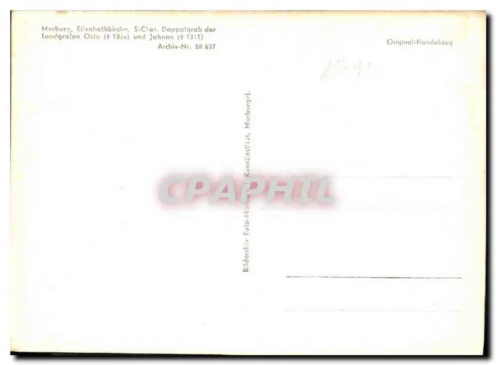 मारबर्ग, एलिसबेथ किर्चे - लैंडग्राफ ओटो († 1320) और जोहान († 1311) का डबल ग्राब - बिल्डआर्काइव फोटो-मारबर्ग/एल। - पीछे