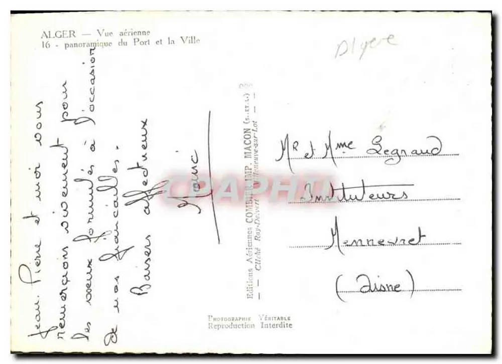 Alger — Luftbild des Hafens und der Stadt — Cimy's - Rückseite