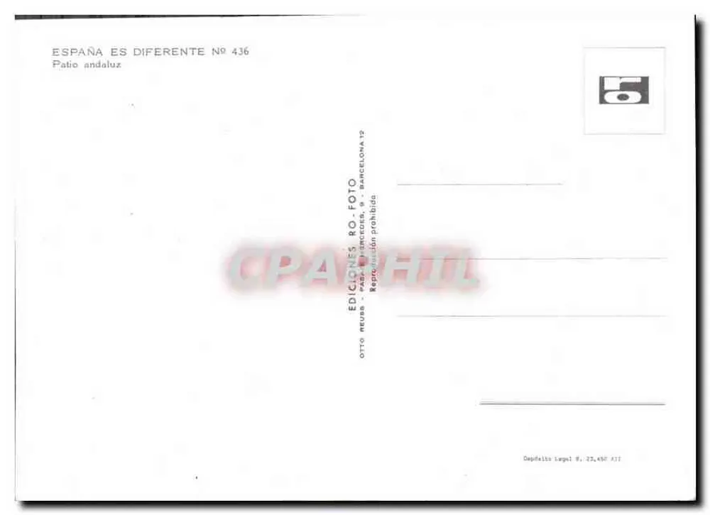 Andalusische Hof — Uitgever: EDICIONES RO-FOTO, Barcelona — N° 436 - Achterkant