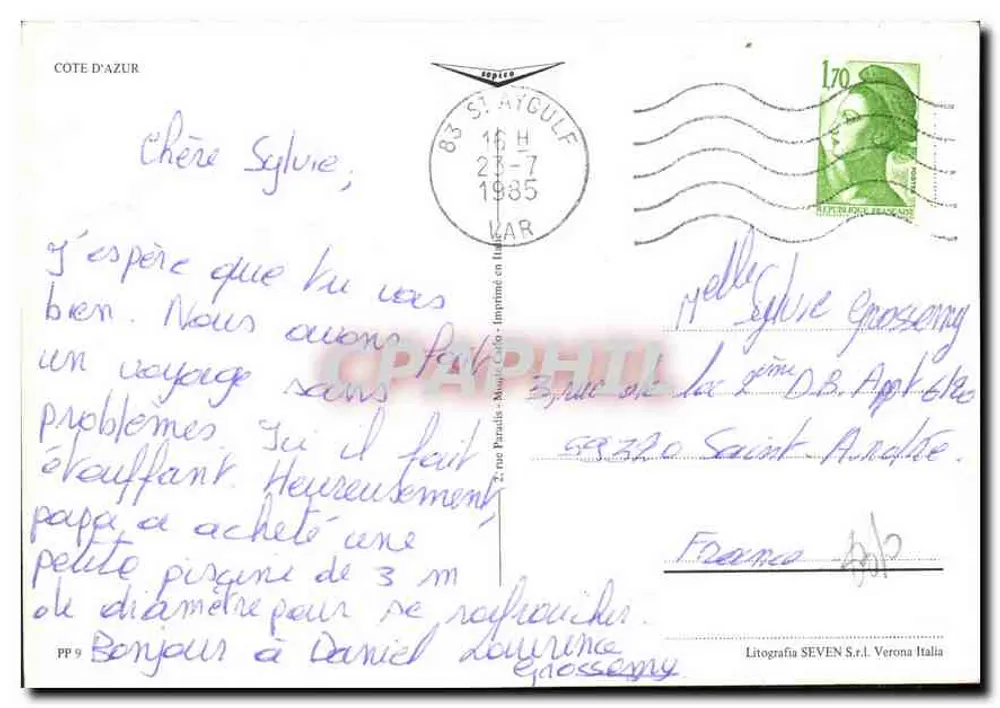 Costa Azul — Saint-Miguel — Litografia SEVEN S.r.l. Verona Italia - Verso