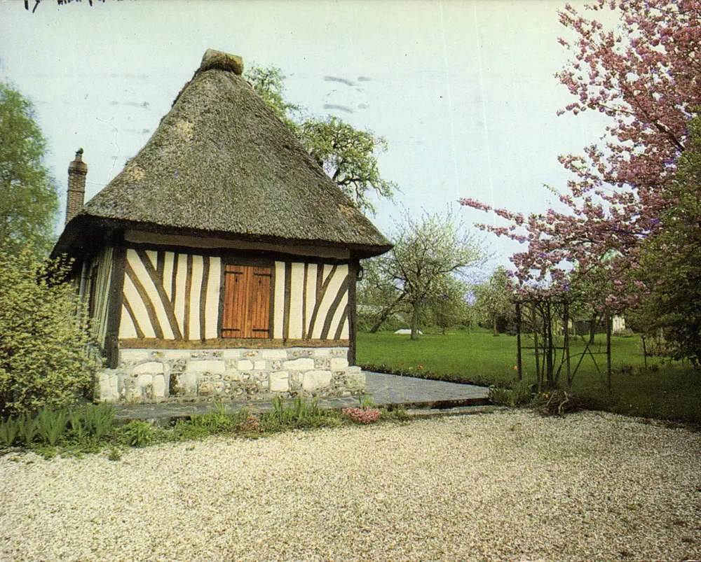 Châtaignier — Casa com Fachada de Madeira e Telhado de Colmo — Editor J.-J. Dubray, n°138 - Frente
