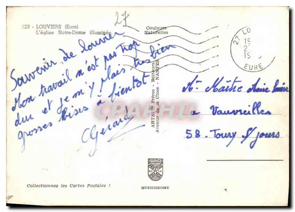 A Igreja de Nossa Senhora — Louviers (Eure) — ARTAIP, editor, n° 123 - Verso