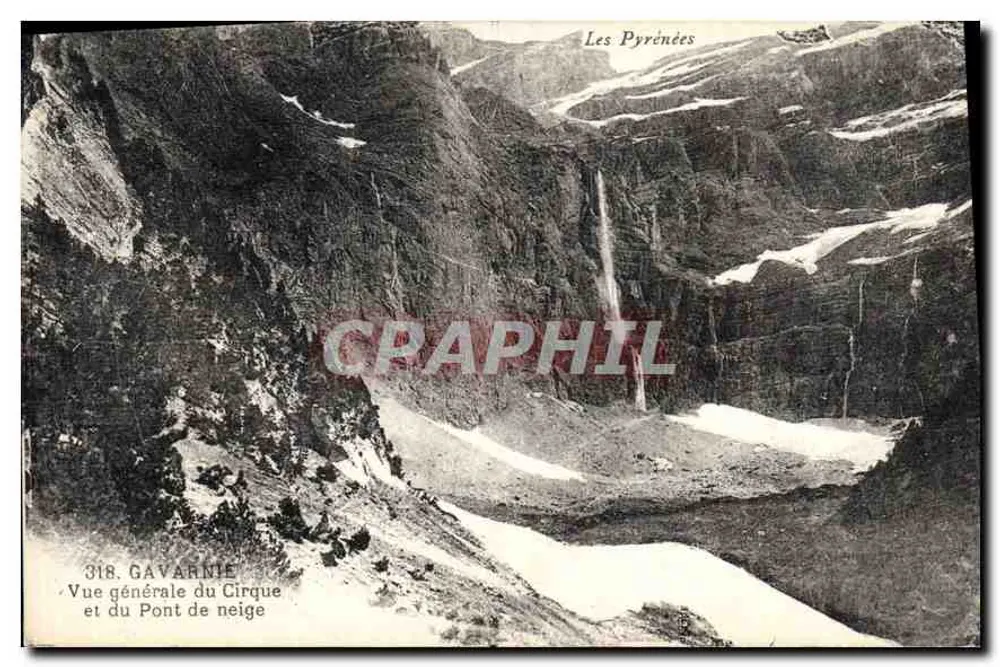 Gavarnie — Allgemeiner Blick auf den Cirque und die Schneebrücke — Verlag: Gavarnie, Nr. 318 - Vorderseite