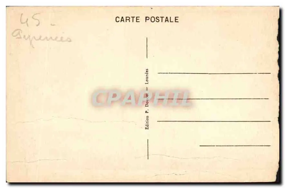 Pierrefitte - Estrada de Caulerets — P.D. — Edição P. Douket - Laurèdes - Verso