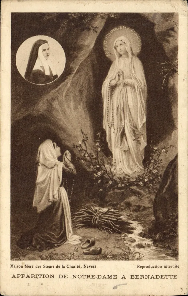 Aparição de Nossa Senhora em Bernadette — Casa-Mãe das Irmãs da Caridade, Nevers — Edição - Frente