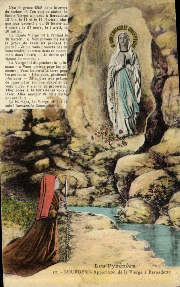 Lourdes — Erscheinung der Jungfrau vor Bernadette — Die Pyrenäen - Vorderseite