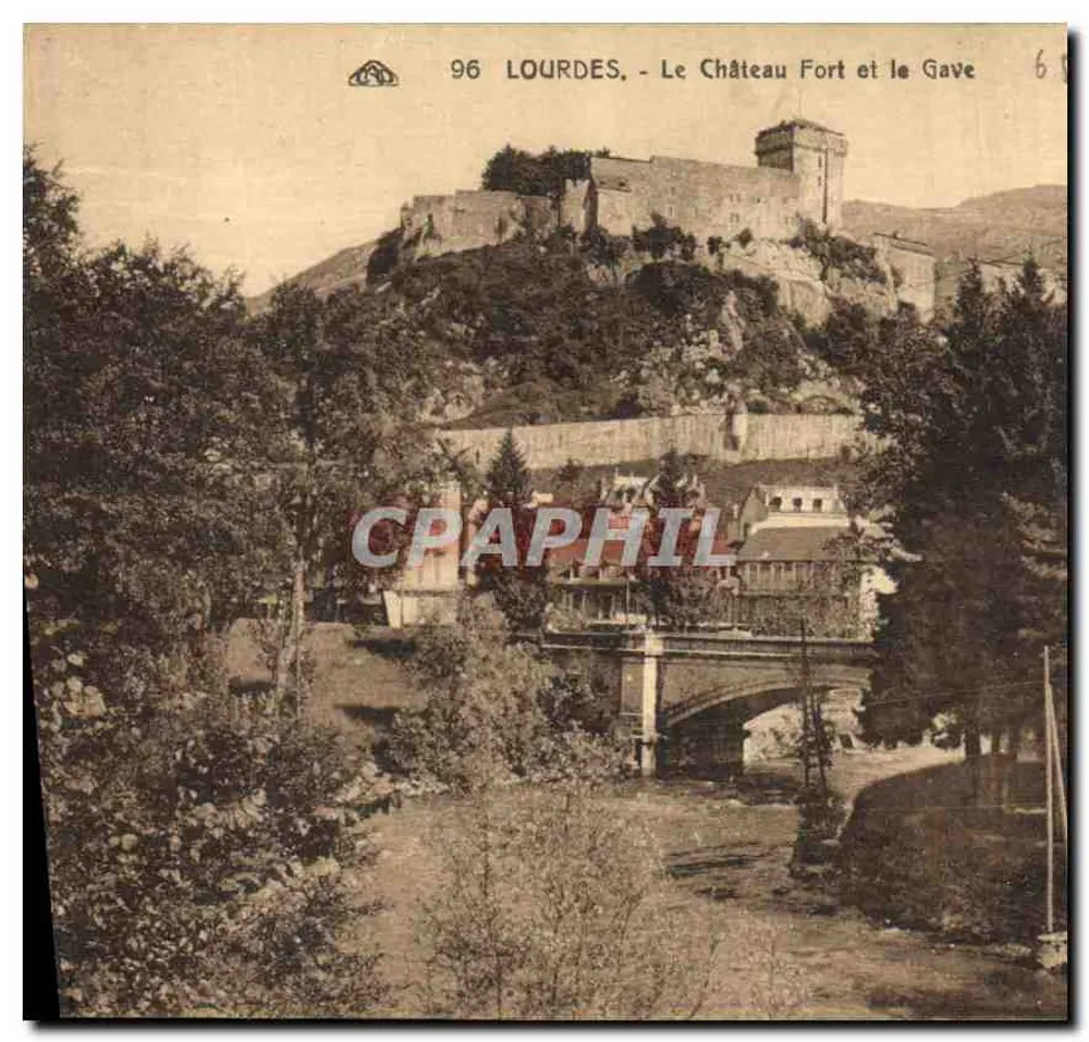 Lourdes - Das zerstörte Schloss und der Gave — C. Alus, Straßburg - Vorderseite