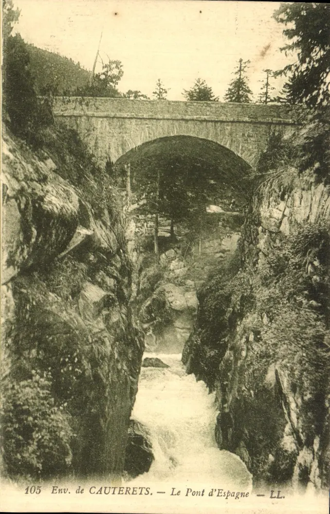 Env. de CAUTERETS — O Ponte da Espanha — LL. — N° 105 - Frente