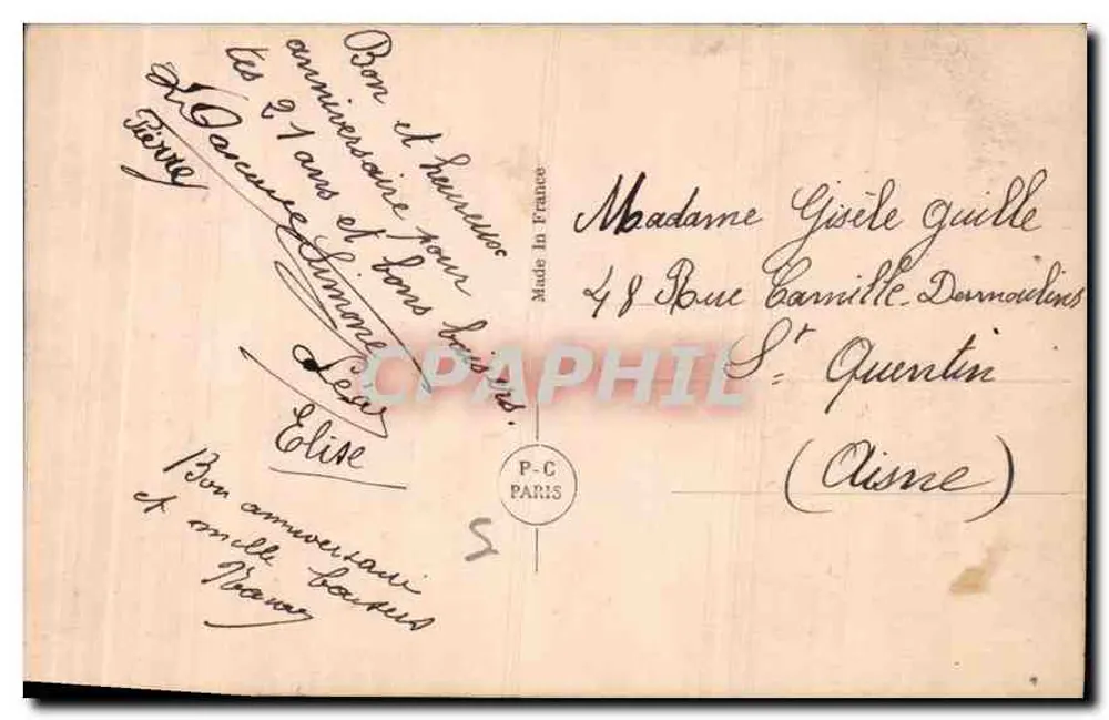 Jovem mulher — retrato em rosa — editor GC Paris, n° 180 - Verso