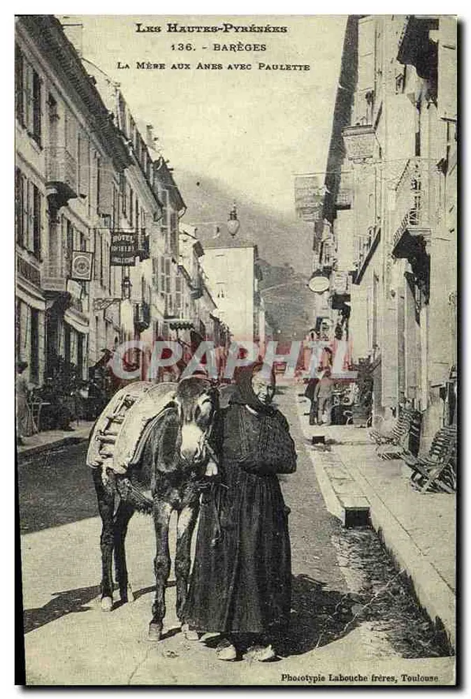 Barèges — Die Mutter der Esel mit Paulette — Phototypie Labouche frères, Toulouse - Vorderseite