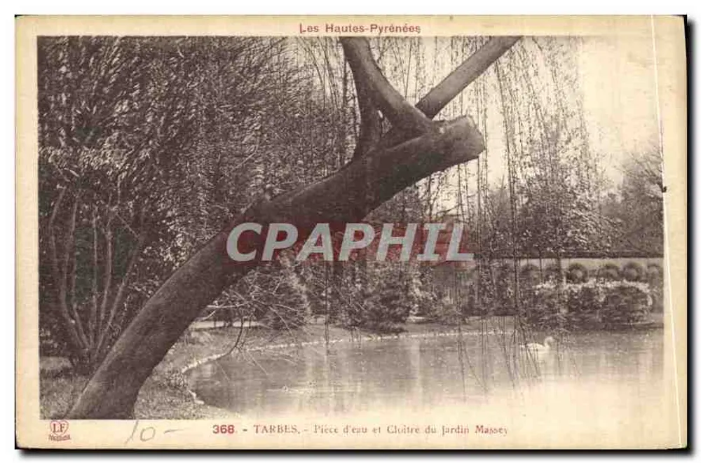 Tarbes — Pièce d'eau et Cloître du Jardin Massey — éditeur Laboucque Frères, Toulouse, n° 368 - Vorderseite