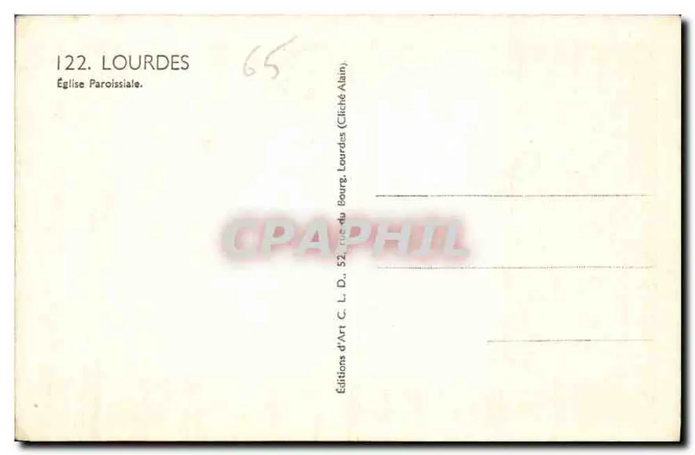 Lourdes — Igreja Paroquial — Éditions du Bourg, Lourdes - Verso